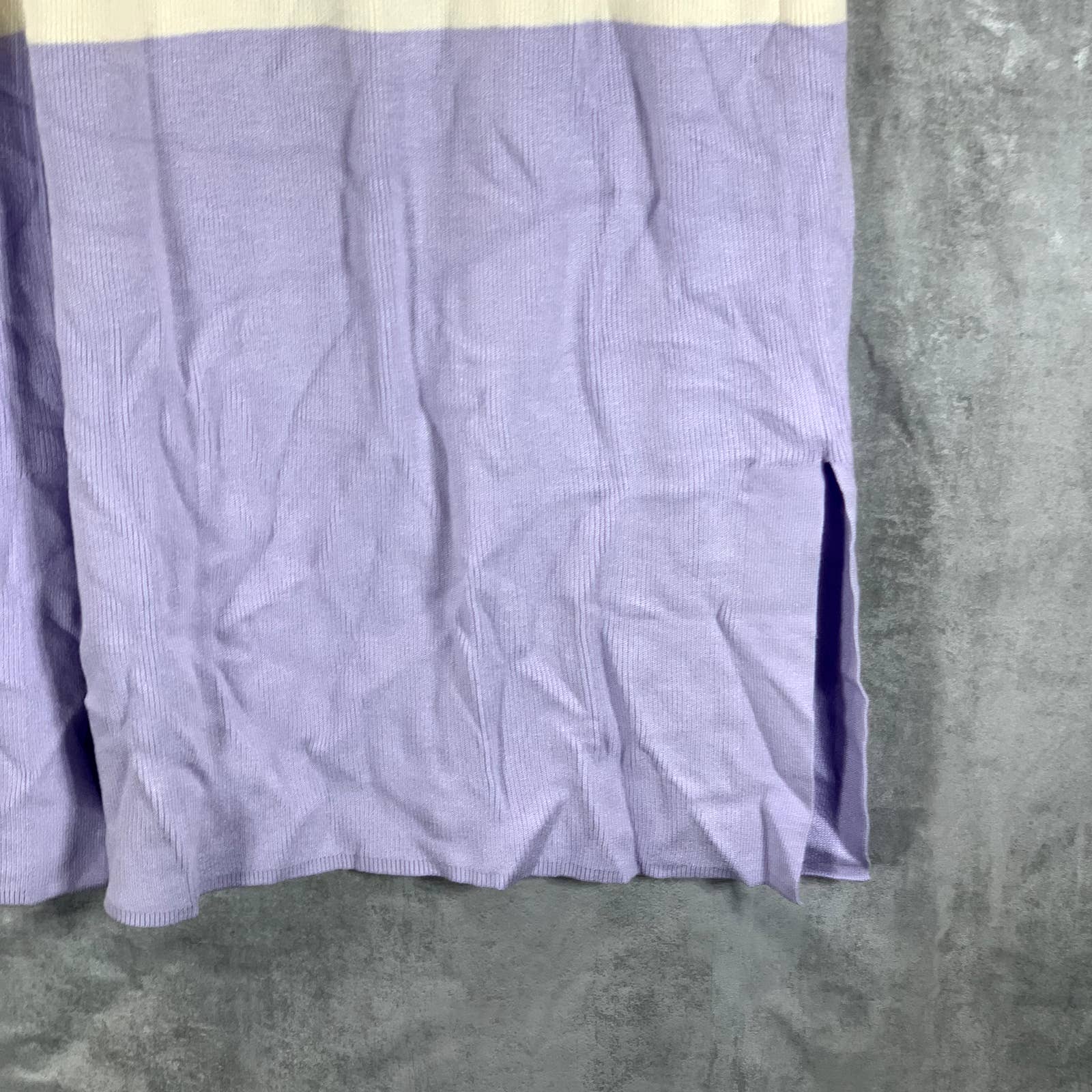 ALFANI Women's Lightest Lilac Colorblock Open-Front Sleeveless Cardigan SZ S