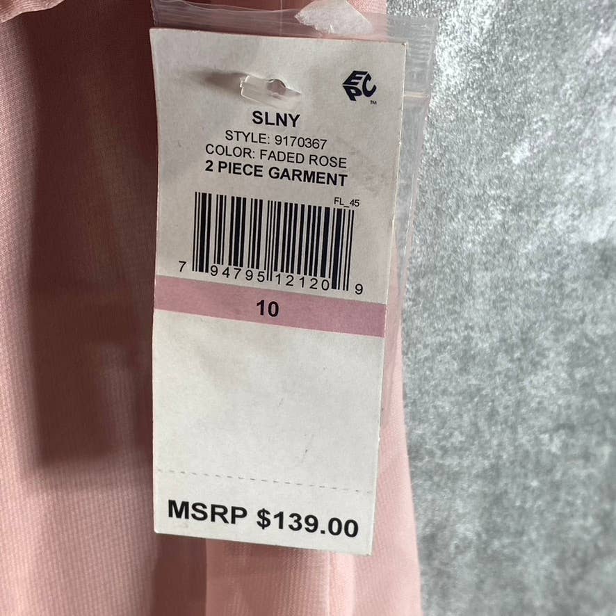 SLNY Women's Faded Rose Bead Embellished Cuff 3/4 Sleeve Drape Jacket SZ10