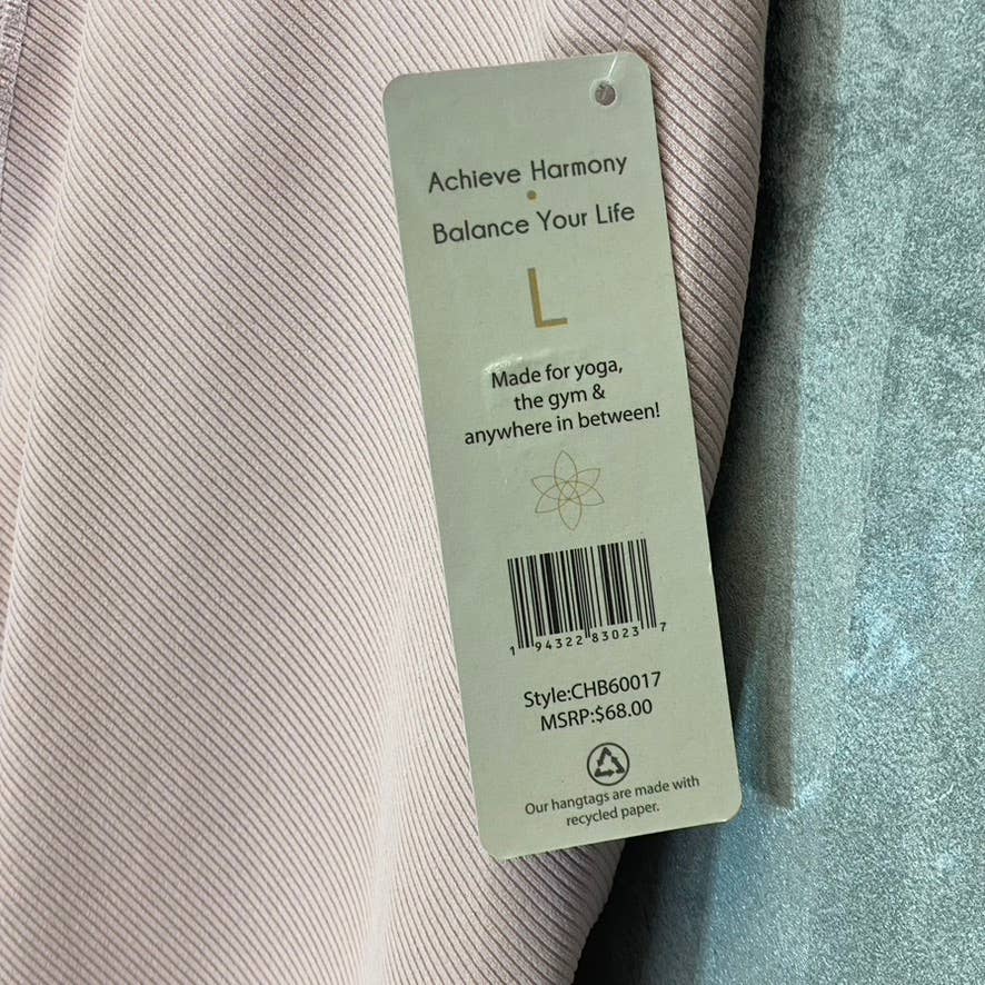 HARMONY & BALANCE Women's Lilac Ribbed High-Waist Tummy Control Pull-On Active Leggings SZ L