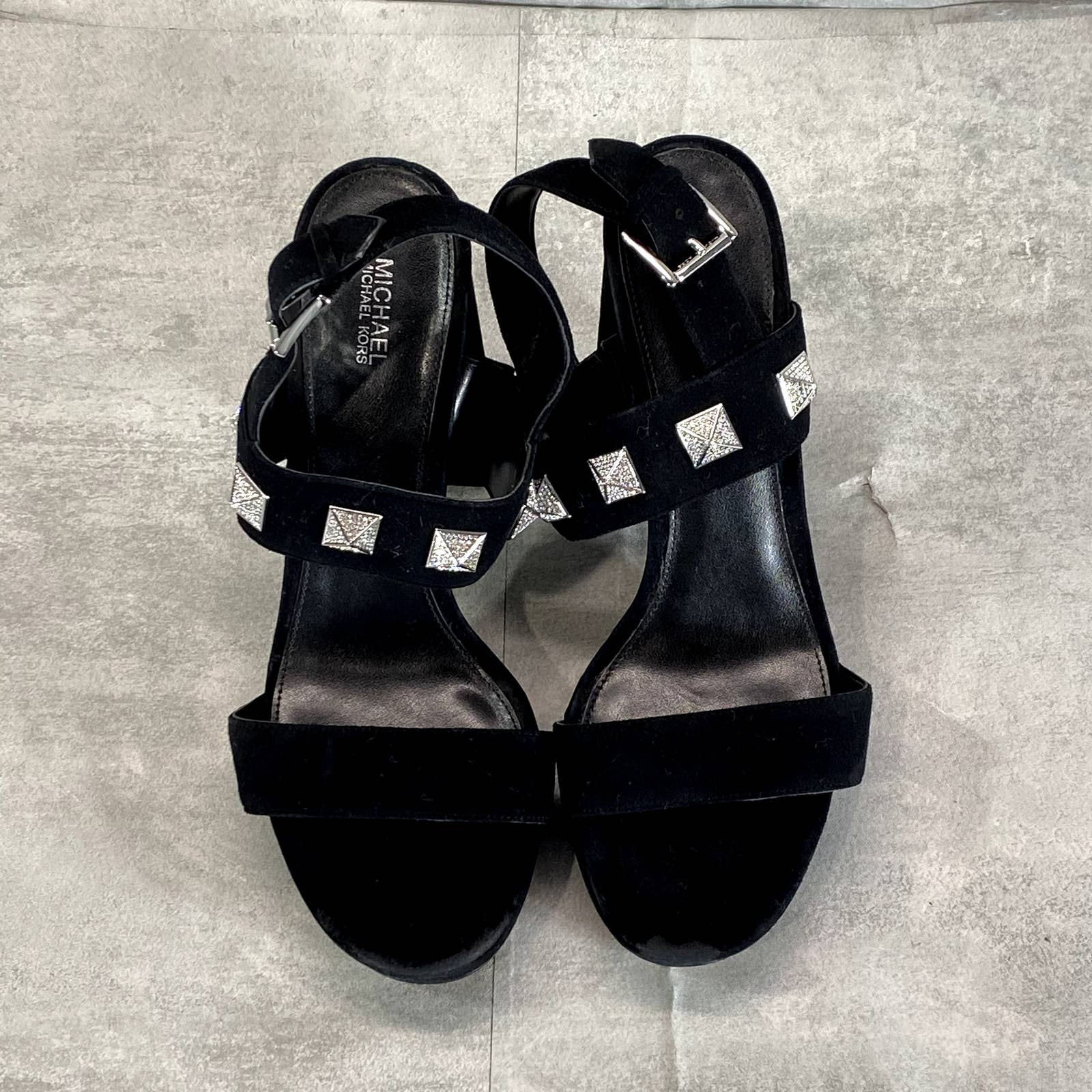 MICHAEL MICHAEL KORS Women's Black Wren Studded Platform Sandals SZ9.5
