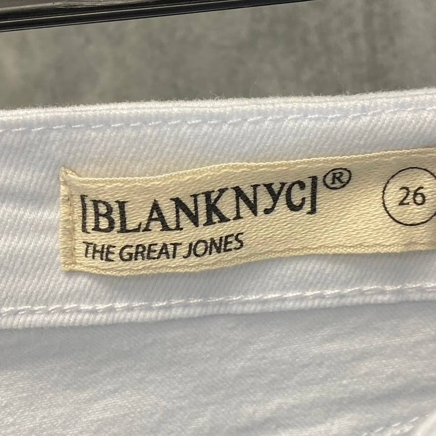 BLANKNYC Women's The Great Jones White Distressed High-Rise Skinny Ankle Denim Jeans SZ 26
