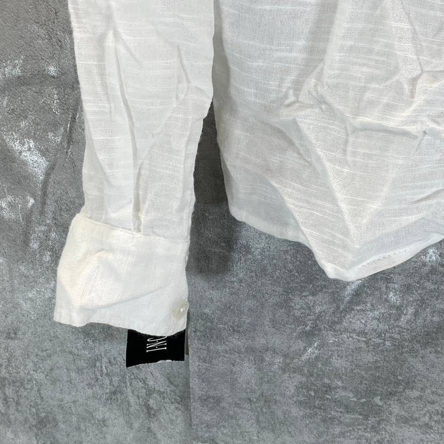 INC INTERNATIONAL CONCEPTS Women's Bright White Tie-Front Button-Up Top SZ S