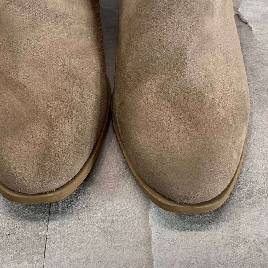 SUN+STONE Women's Taupe Micro Graceyy Round-Toe Block-Heel Booties SZ 8.5