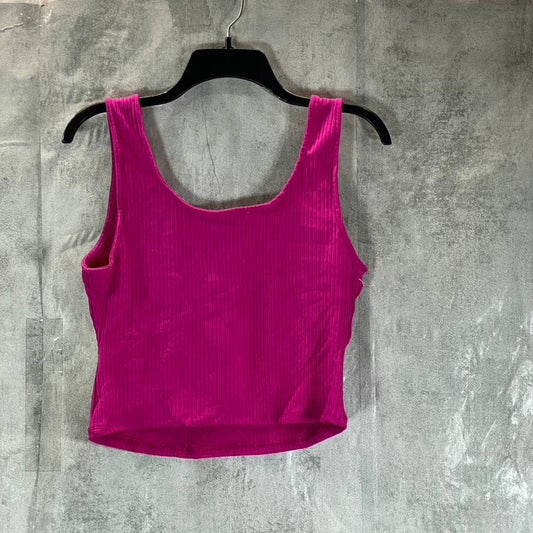 BAR III Women's Wild Berry Scoopneck Ribbed-Knit Sleeveless Tank Top SZ M