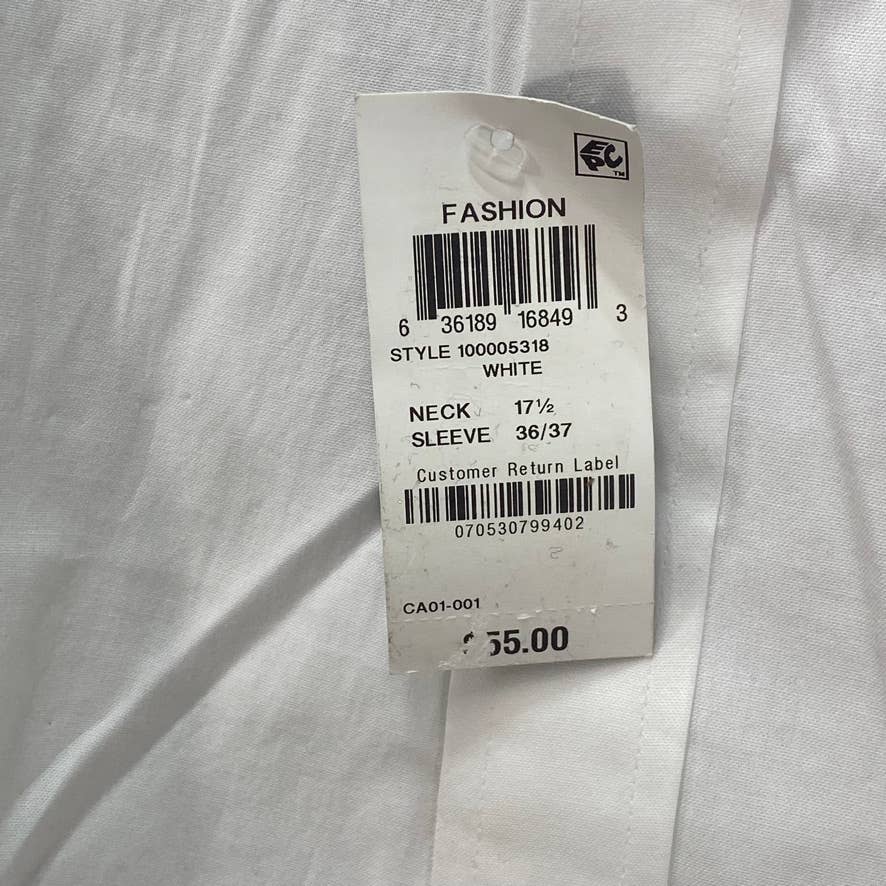 CLUB ROOM White Regular Fit Performance Stretch Pinpoint Solid Dress Shirt SZ XL