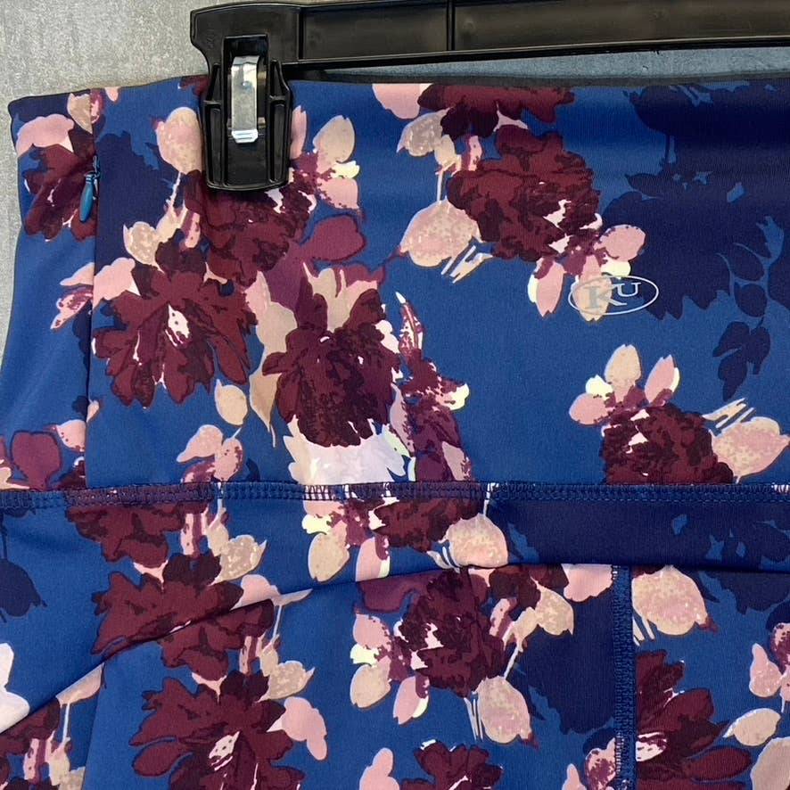 KAY UNGER Women's Ninfee Blue Printed High-Waist Tummy Control Pull-On Leggings SZ XL