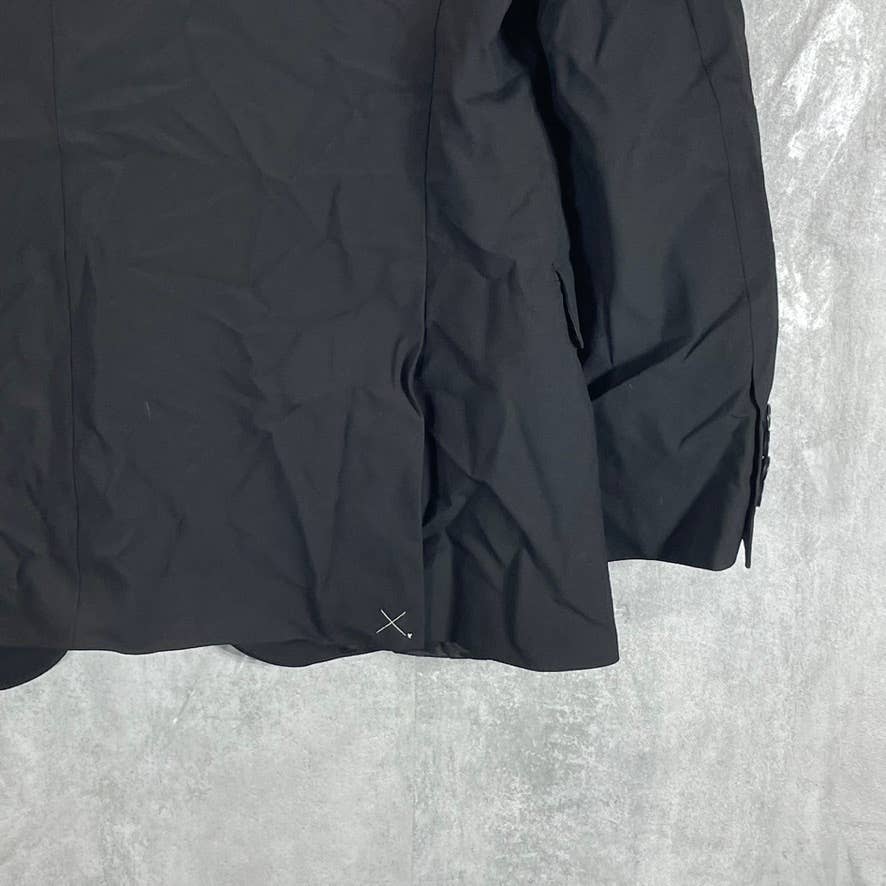 DKNY Men's Solid Black Short Modern-Fit Stretch Two-Button Suit Jacket SZ 44S