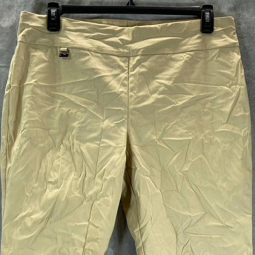 ALFANI Women's Cream Beige Tummy-Control Skinny-Leg Pull-On Pants SZ 16
