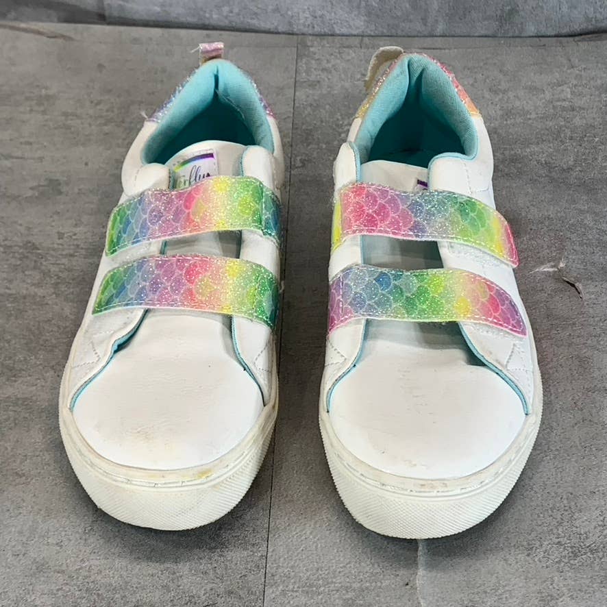 MY BUTTERFLY Girl's White Rainbow Fly Ease Slip-On Sneakers SZ 3