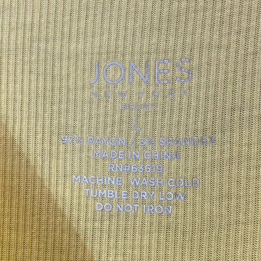 JONES NEW YORK Sport Women's Sunshine Yellow Ribbed Short Sleeve Top SZ L