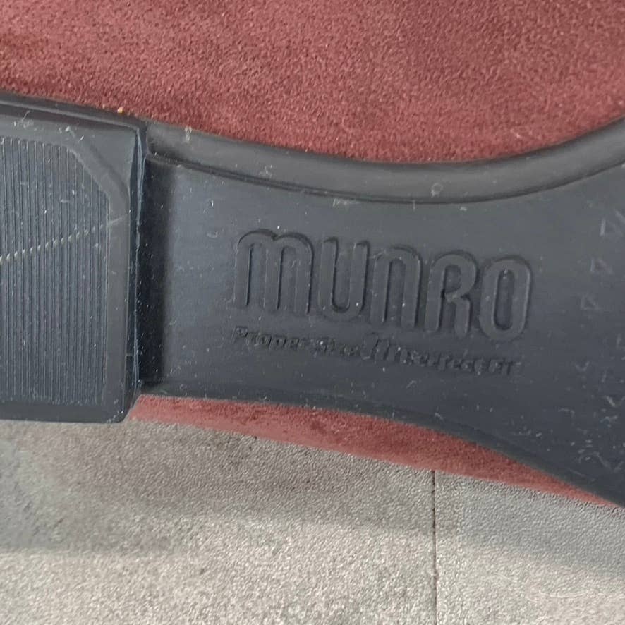 MUNRO Women's Wine Suede Diedre Square-Toe Slip-On Loafers SZ 8.5