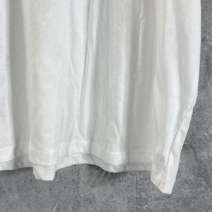 INC INTERNATIONAL Women's Bright White Crewneck Roll-Tab Oversized T-Shirt SZ2XL