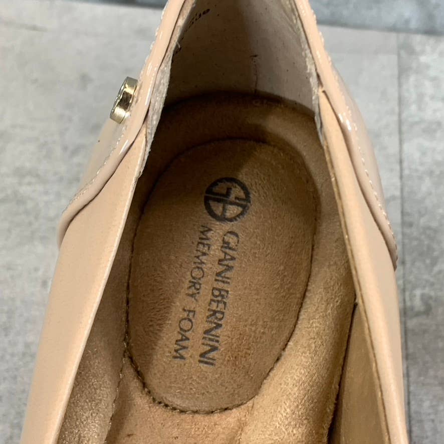 GIANI BERNINI Women's Nude Smooth Laynne Round Cap-Toe Block-Heel Pumps SZ 6