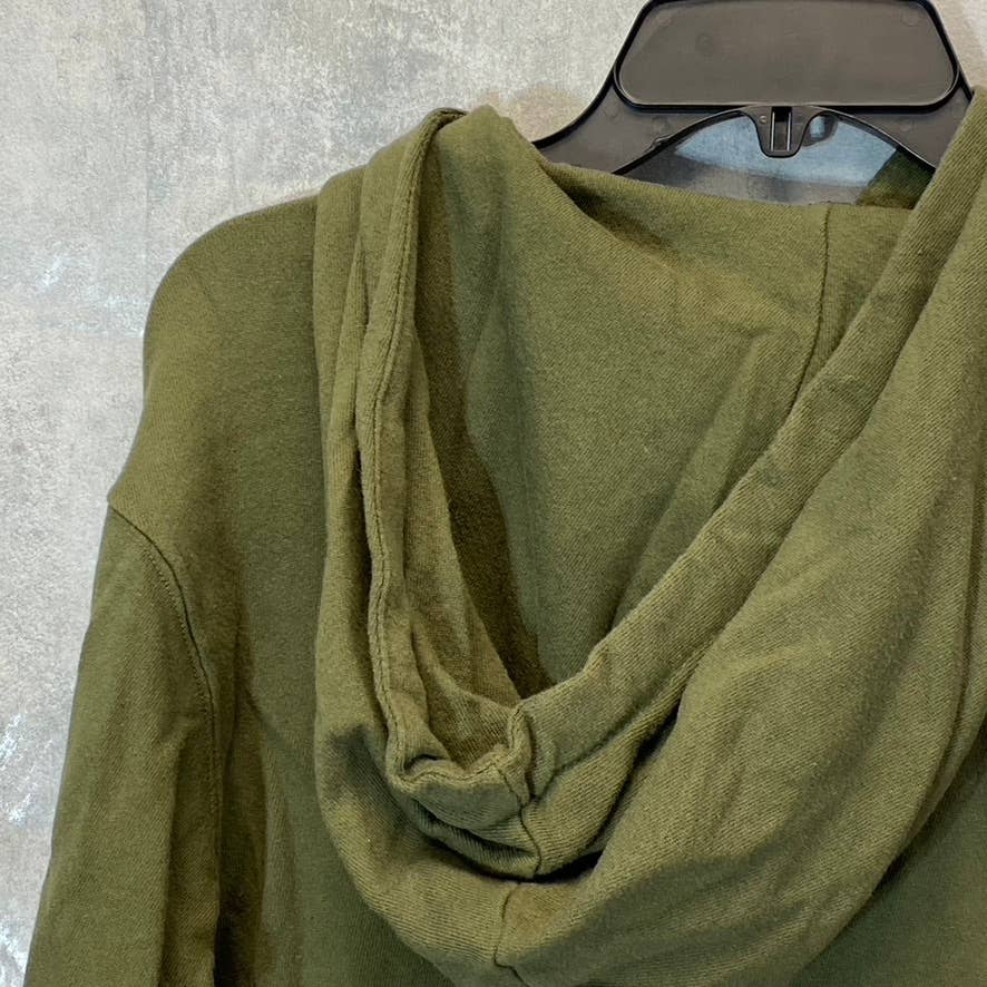 EVERLEIGH Women's Olive Distressed Pullover Hooded Sweater SZ XS