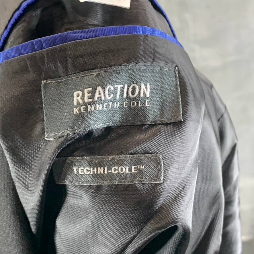 REACTION KENNETH COLE Men's Solid Black Techni-Cole Slim-Fit Suit Jacket SZ 42R