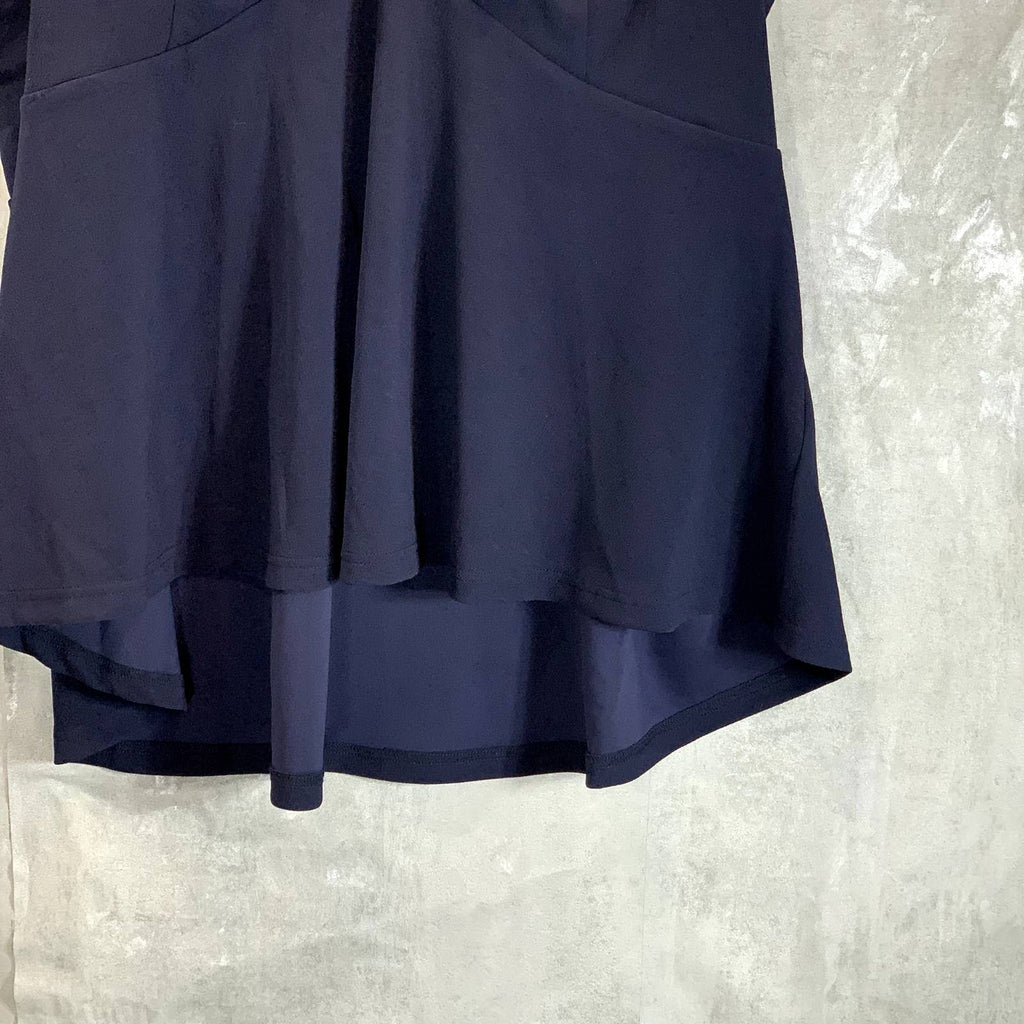 CITY CHIC Women's Navy V-Neck Lace Whispers Short Sleeve Top SZXXL(24)