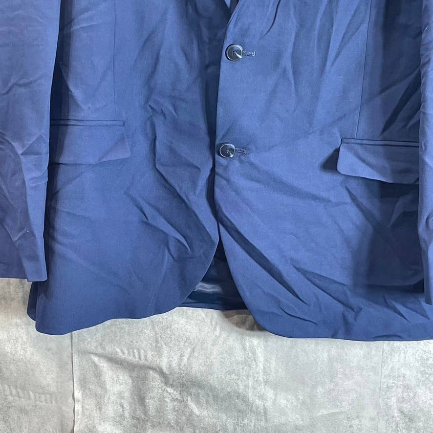 NAUTICA Men's Blue Solid Long Modern-Fit Two-Button Bi-Stretch Suit Jacket SZ46L