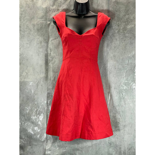 FRENCH CONNECTION Women's Scarlet V-Neck Cap-Sleeve Mini Dress SZ 0