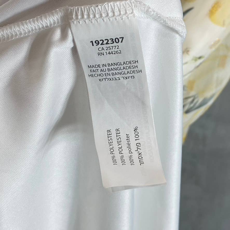 BLACK TAPE Women's Gold Lily Women's Faux-Wrap Smocked Flutter Sleeve Dress SZ M