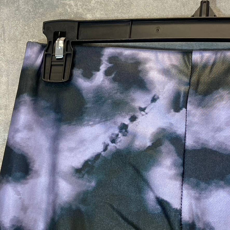 TOPSHOP Women's Petite Black/Purple Tie-Dye Wide Leg Pull-on Pants SZ 8