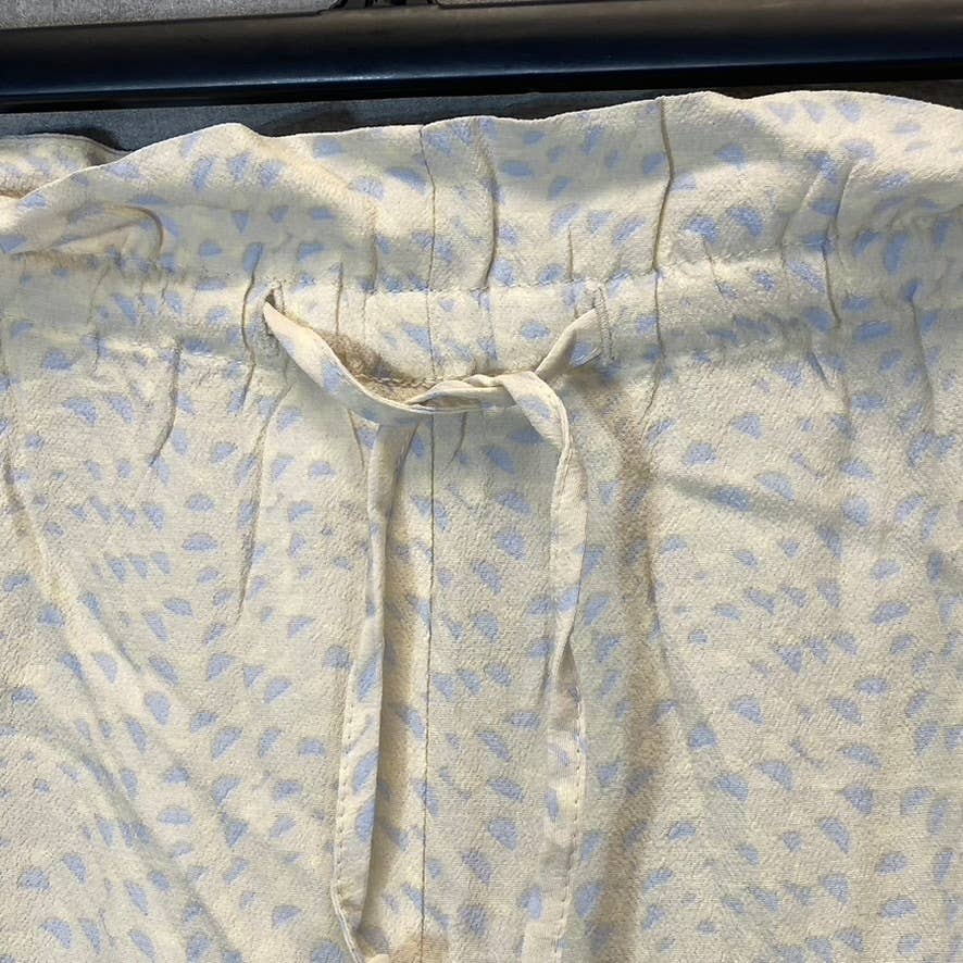 OPEN EDIT Women's Ivory-Blue Lennox Print Paperbag Waist Pull-On Shorts SZ XL