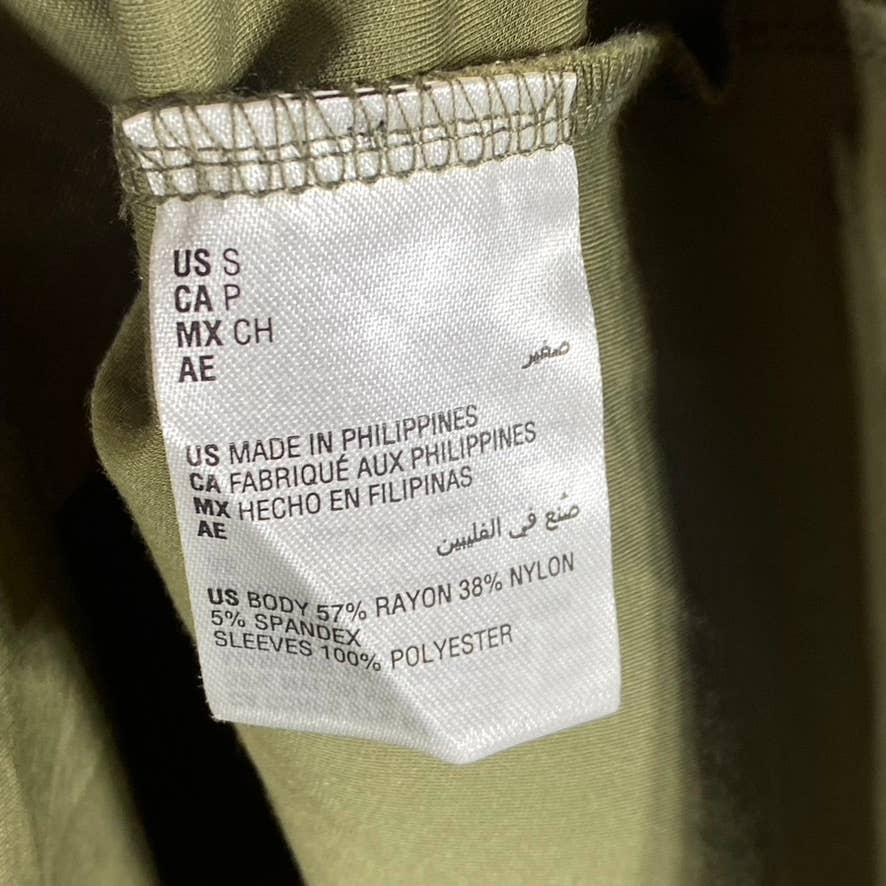 INC INTERNATIONAL CONCEPTS Women's Burnt Olive Crewneck Ruffled Tank Top SZ S