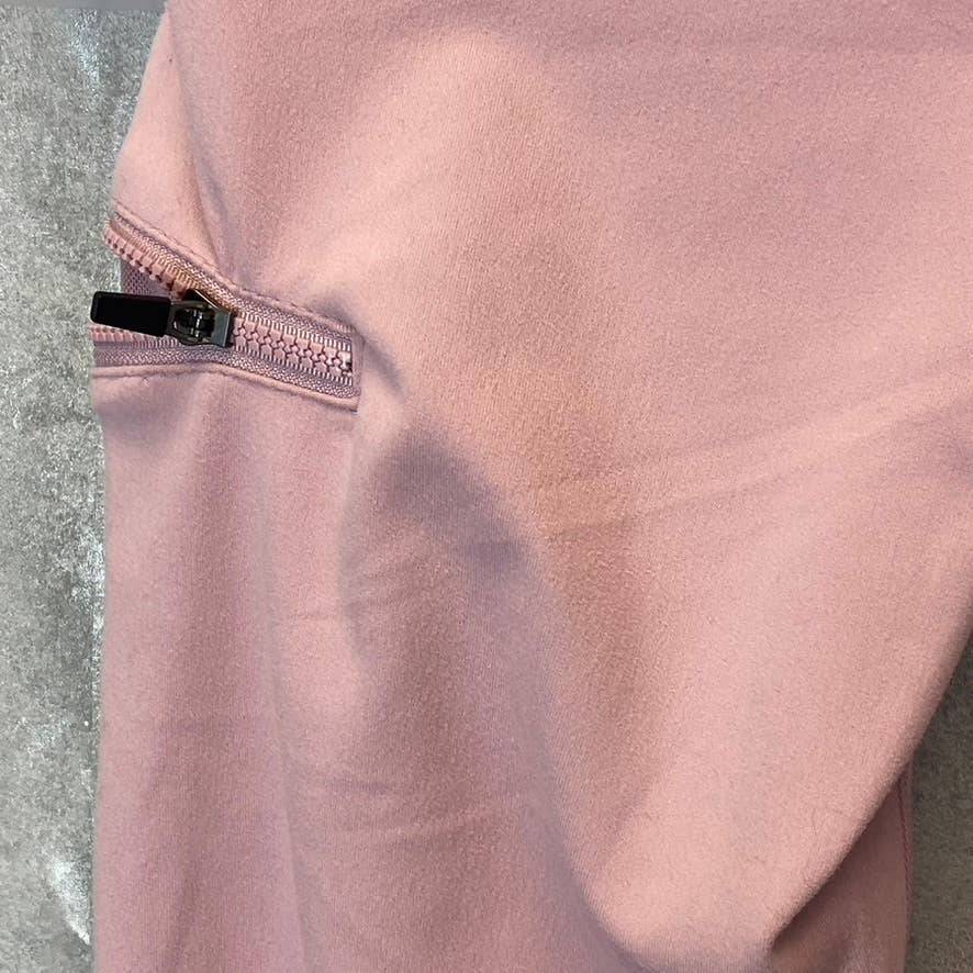 NINE WEST Women's Mauve Shadow Side Zip Stretch Active Pull-On Crop Leggings SZ M