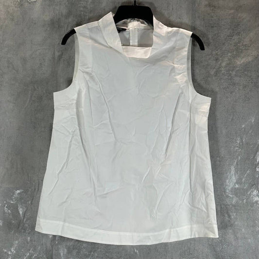 ALFANI Women's Brilliant White Funnel-Neck Sleeveless Shell Top SZ M