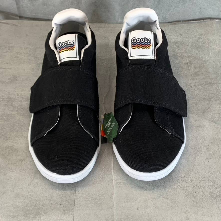 GOATS Men's Black Canvas The 573 Wide-Strap Round-Toe Slip-on Sneakers SZ 11