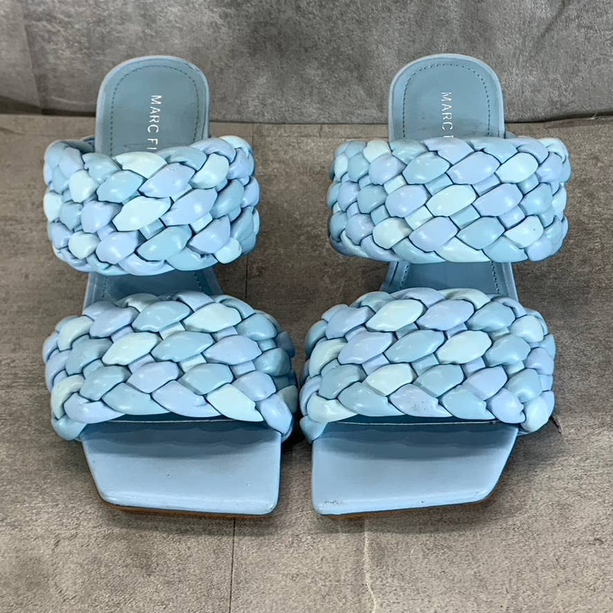 MARC FISHER Women's Blue Toree Woven Square-Toe Heeled Dress Sandals SZ 6.5