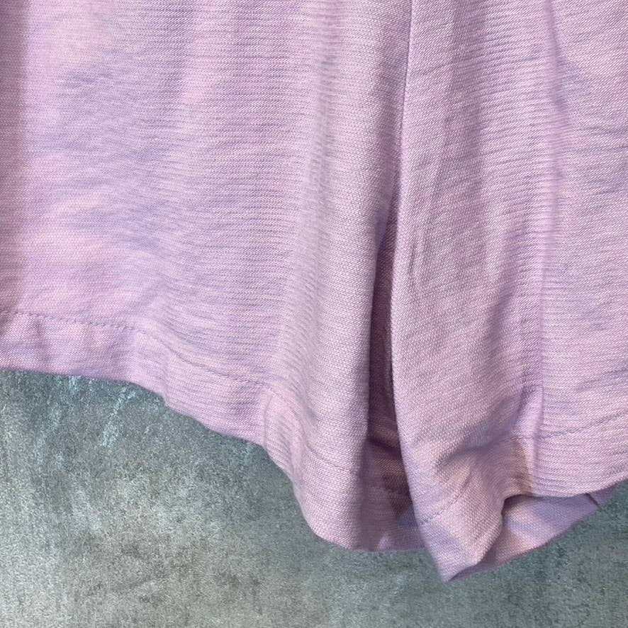 OPEN EDIT Women's Purple Bloom Smocked Drawstring Waist Pull-On Shorts SZ XS