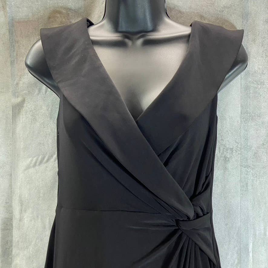 LAUREN RALPH LAUREN Women's Black Jersey Off-The-Shoulder Side-Slit Dress SZ 4