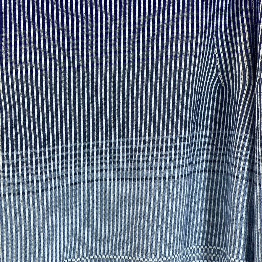 ALFANI Men's Blue Nite Escape Crewneck Ombre Striped Pullover Sweater SZ L