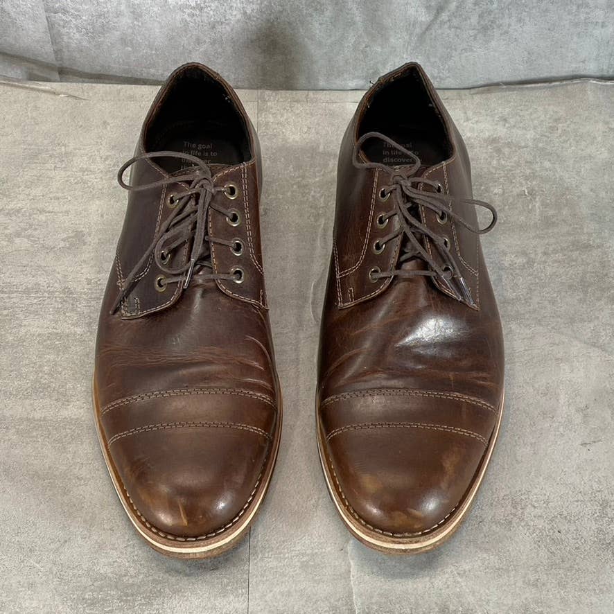 HELM Men's Brown The Bradley Round-Toe Lace-Up Oxfords SZ 12