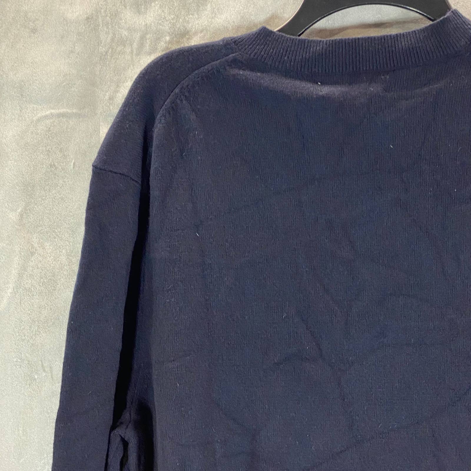 CALVIN KLEIN Men's Dark Sapphire Regular-Fit V-Neck Embroidered Logo Sweater SZL