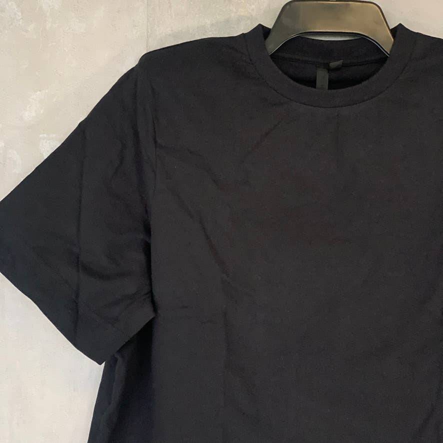 TOPSHOP Boutique Solid Black Short Sleeve Crewneck T-Shirt Top SZ 8