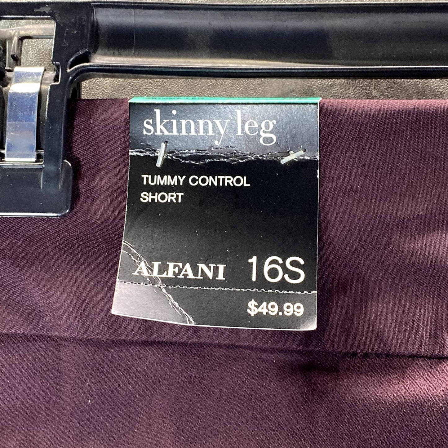 ALFANI Women's Short New Wine Tummy-Control Skinny-Leg Pull-On Pants SZ 16S