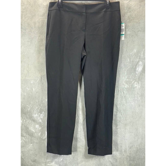 LE SUIT Women's Black Solid Mid-Rise Slim-Leg Suit Pants SZ 16