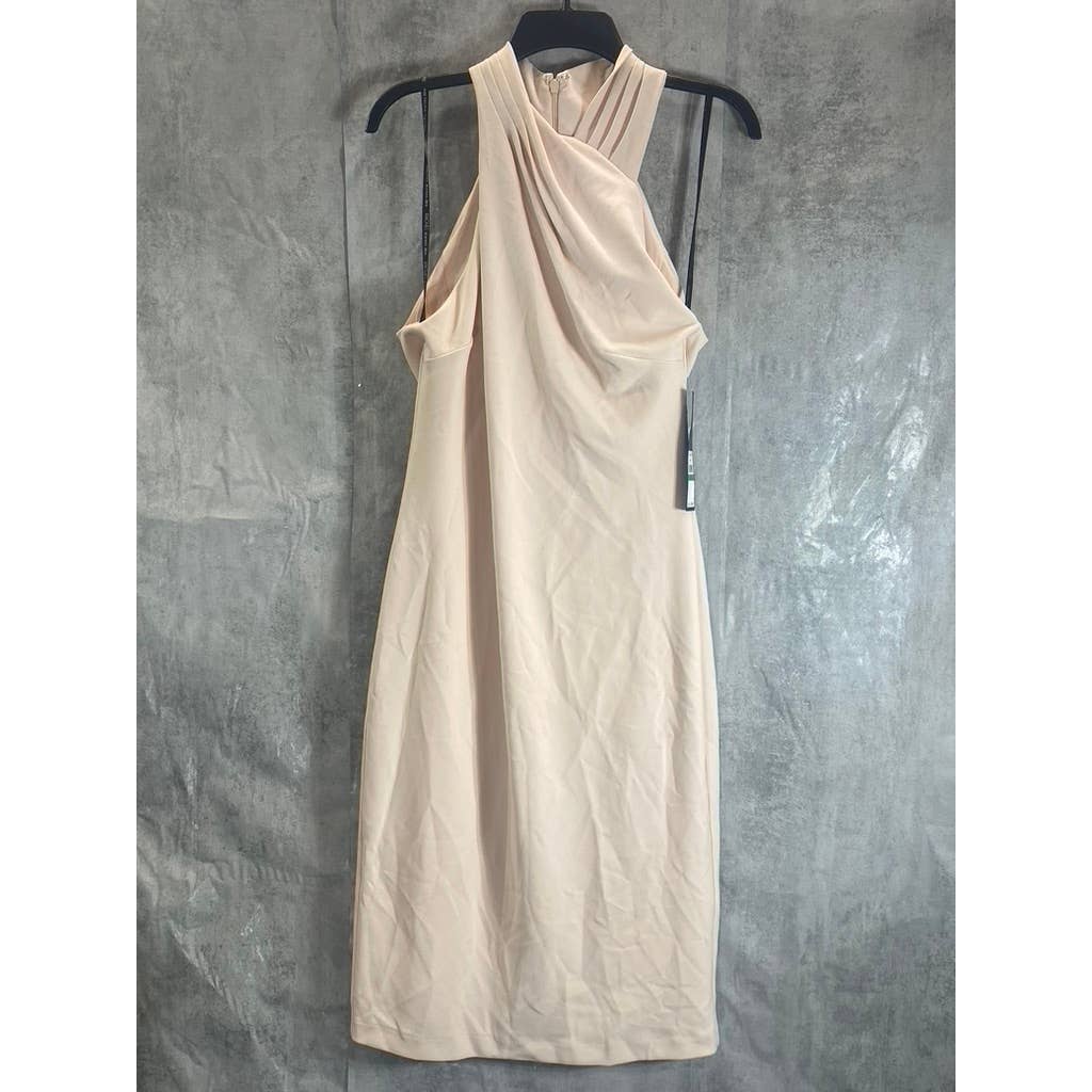 RACHEL RACHEL ROY Women's Light Pink Halter Knee-Length Sheath Dress SZ L