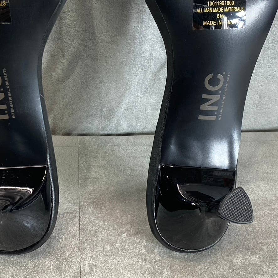 INC INTERNATIONAL CONCEPTS Women's Black Smooth Parker Woven Slide Sandals SZ 8