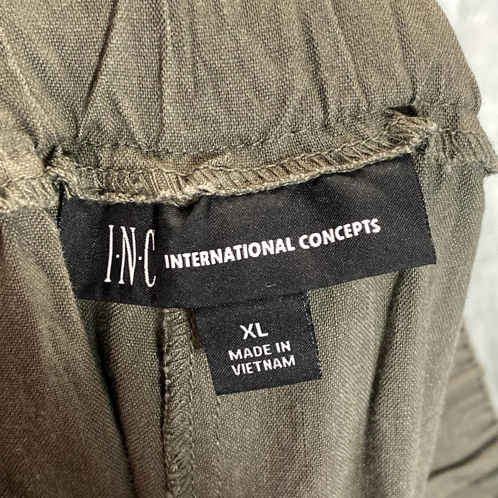 INC INTERNATIONAL Women's Moss Mountain Linen Pleated Buckle Wide-Leg Pants SZXL