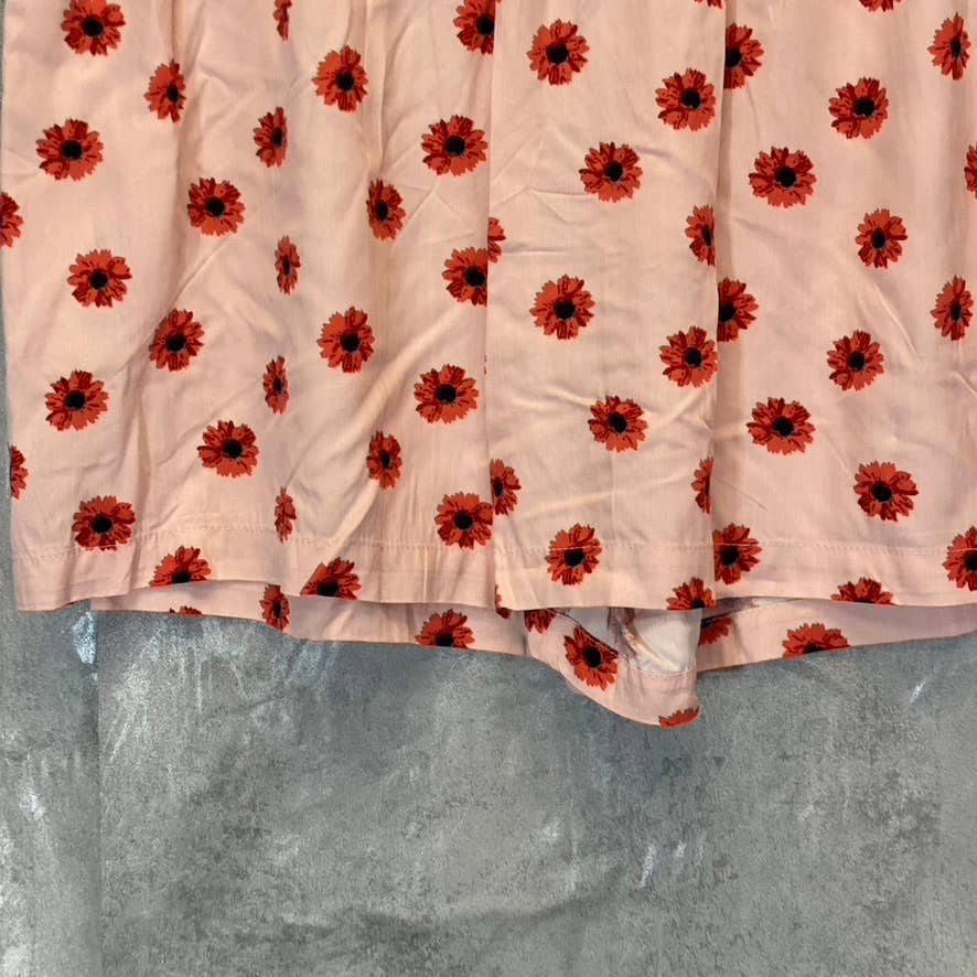 ABOUND Women's Plus Size Pink Daisy Dots Easy Flowy Lightweight Elastic Waist Pull-On Shorts SZ 1X