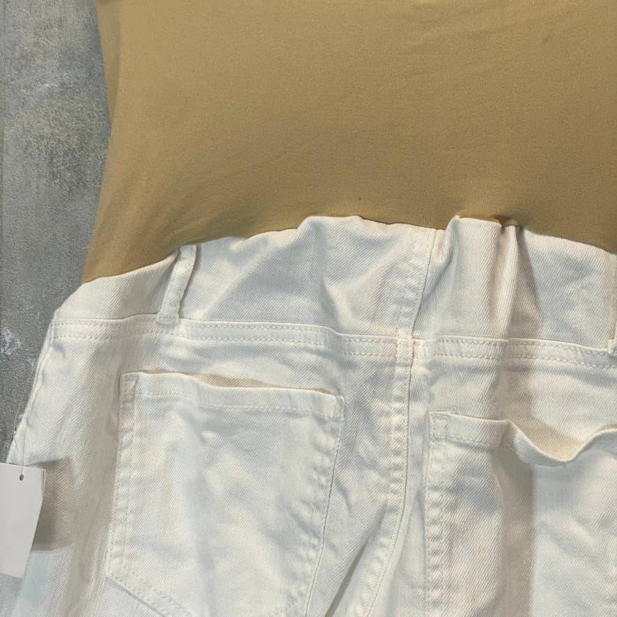 A PEA IN THE POD Women's Maternity White Luxe Secret Fit Belly Skinny Jeans SZ27