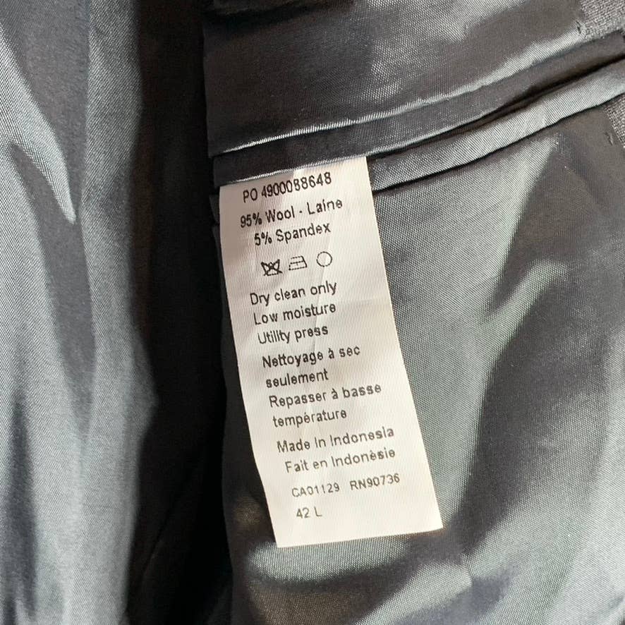 CALVIN KLEIN Men's Charcoal Long Skinny-Fit Two-Button Suit Jacket SZ 42L