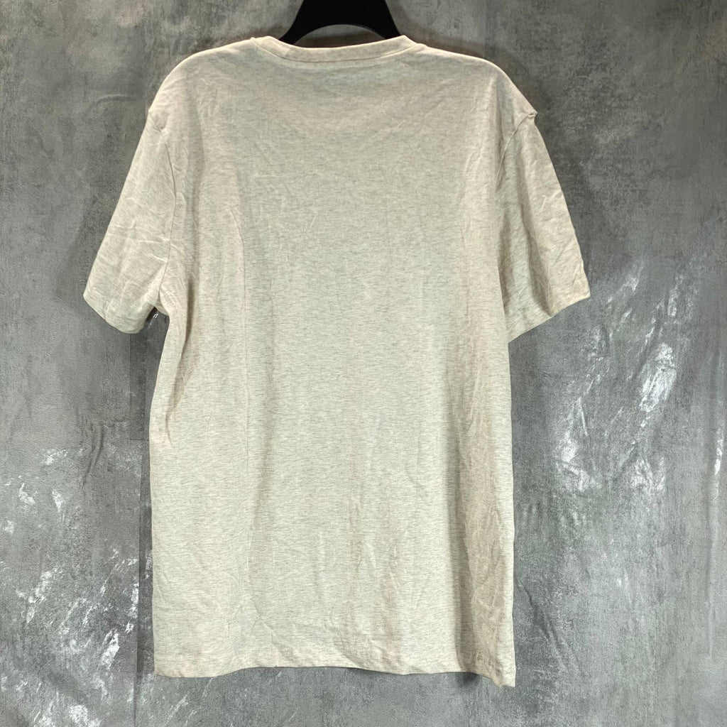 CLUB ROOM Men's Tan Solid Crewneck Classic-Fit Short-Sleeve T-Shirt SZ L