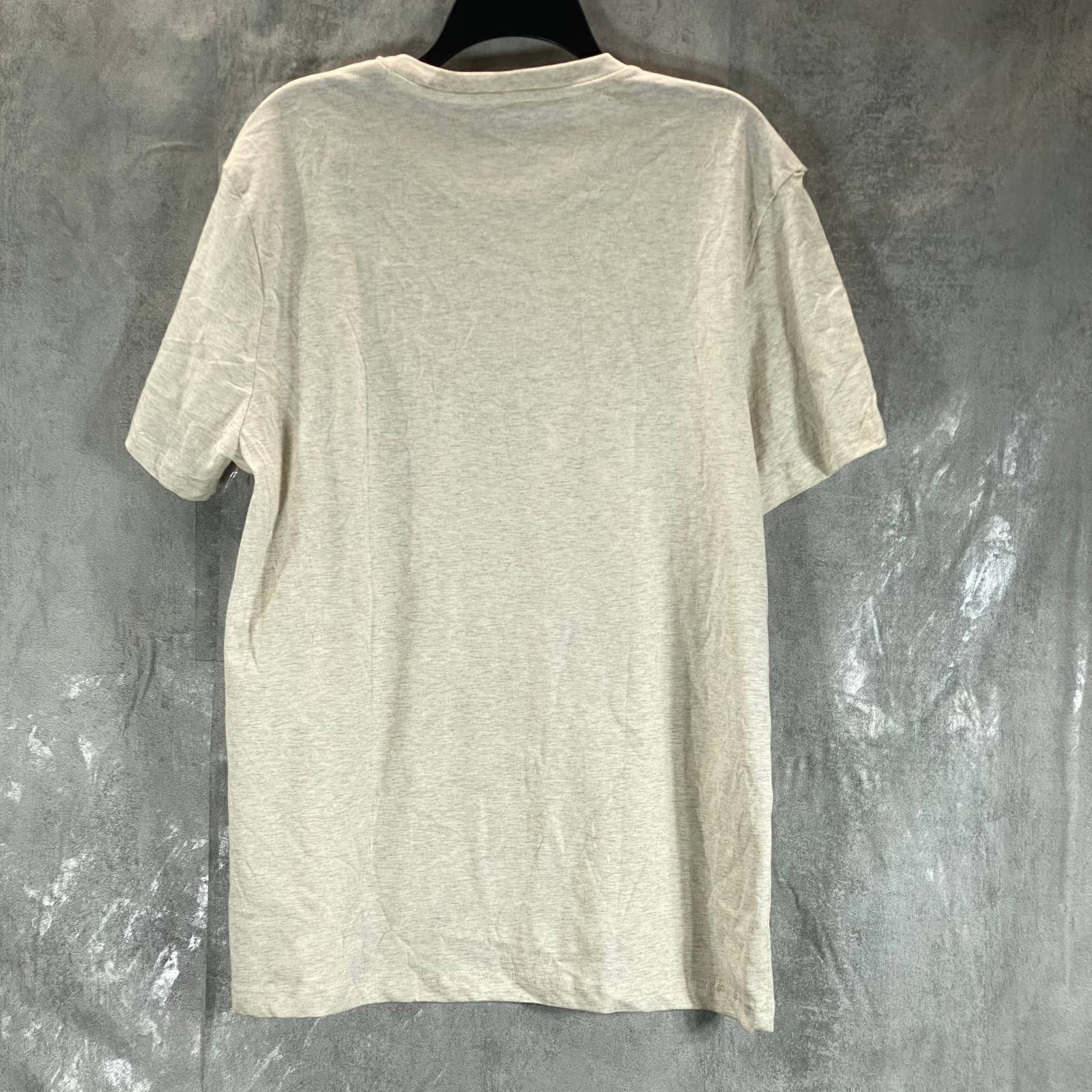 CLUB ROOM Men's Tan Solid Crewneck Classic-Fit Short-Sleeve T-Shirt SZ L