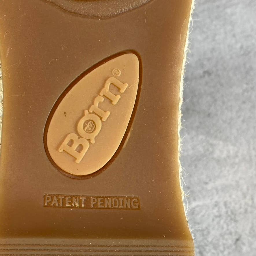 BORN Women's Tan Leather Lilah Round-Toe Slip-On Wedge Platform Sandals SZ 9