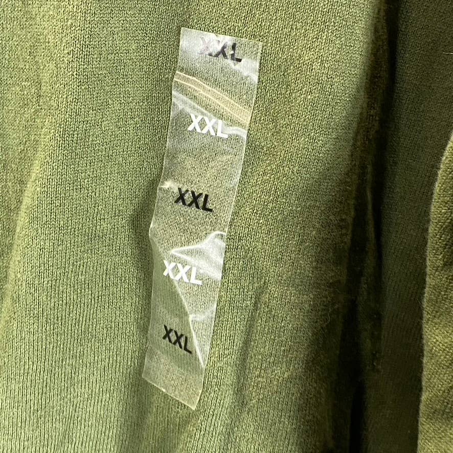 ALFANI Men's Costa Green Contrast Edge Crewneck Long-Sleeve Sweater SZ 2XL