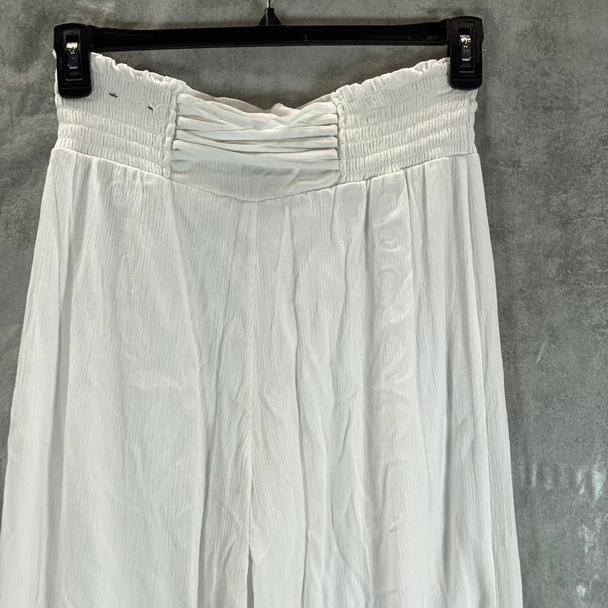 INC INTERNATIONAL CONCEPTS Women's Bright White Smocked Drawstring-Waist Pants