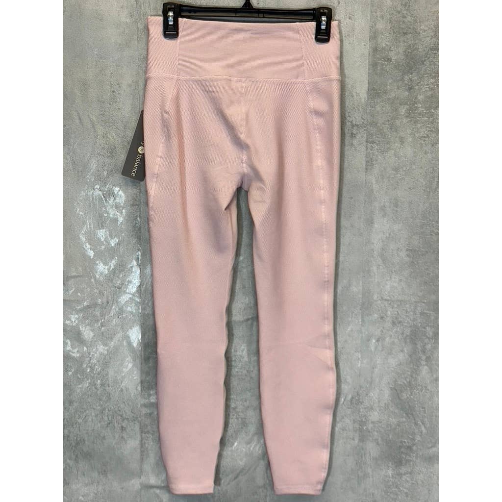 HARMONY & BALANCE Women's Lilac Ribbed High-Waist Tummy Control Pull-On Active Leggings SZ M